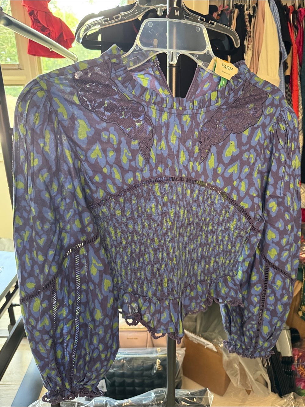 FARM Rio Smocked Blouse
